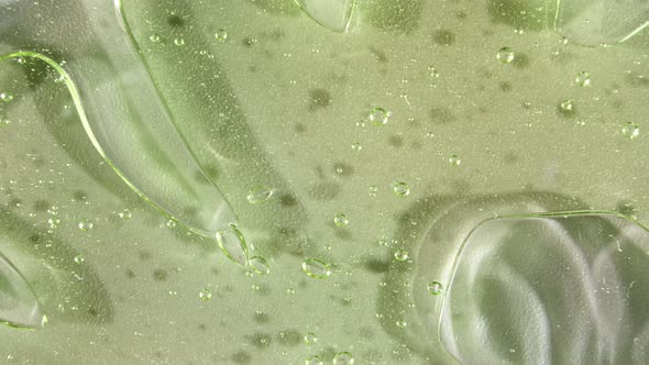 Macro Shot of Air Bubbles in Transparent Cosmetic Liquid Gel Cream