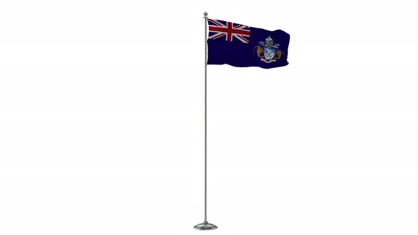Tristan da Cunha Looping Of The Waving Flag Pole With Alpha