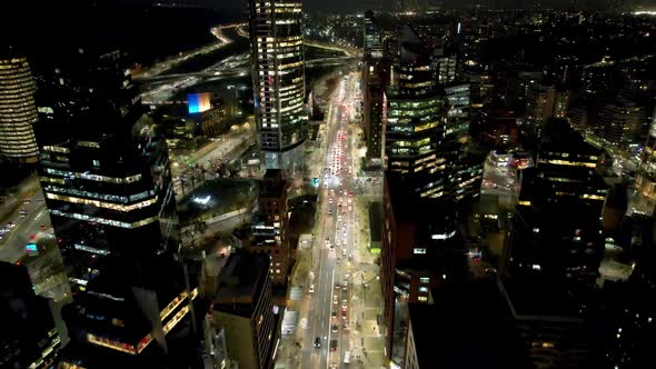 Santiago Chile. Cityscape downtown district of capital city of Chile.