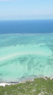 Vertical Video of the Ocean Near the Coast of Zanzibar Tanzania