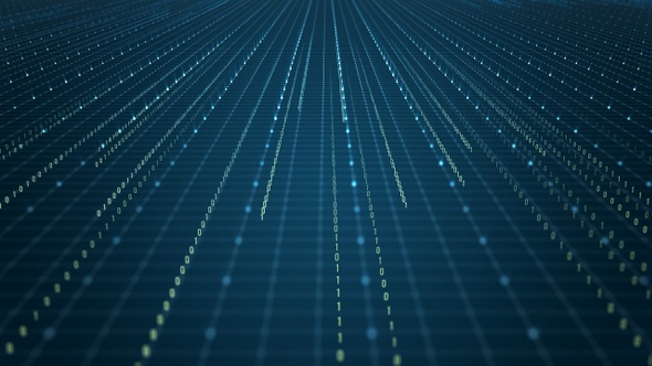 Digital Binary Data Network Grid