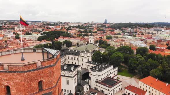 Medieval Castle Tower In Lithuania Capital Vilnius