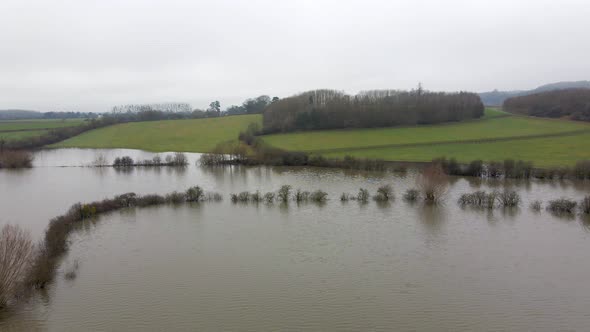 Flooding in the UK Showing Large Areas of the Countryside Flooded in the Winter