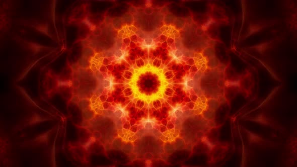 Fire Flame Burst Kaleidoscope Loop 4K 01