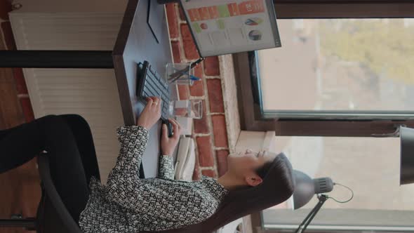 Vertical Video Frustrated Employee Working Under Pressure About Deadline