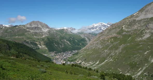 Climbing to the Iseran Pass, Savoie department, France,