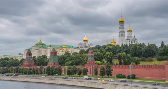 Kremlin, Moscow, Russia. Best view of the Kremlin from a bridge over the Moscow River