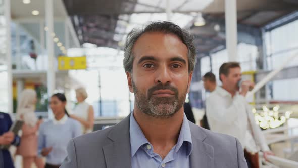 Businessman arriving at a conference