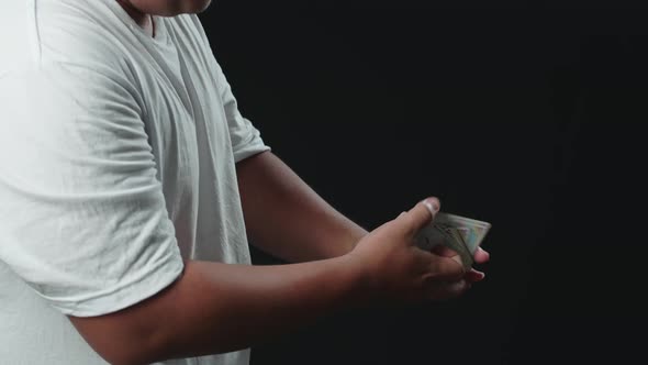 Magician Starts Showing His Trick With Cards, Cards Cascading Down