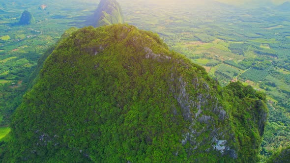 A drone is flying over "Khao Thalu"