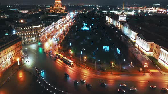 Aerial View To Admiralty Building, St Petersburg, Russia