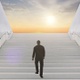 Ambitions Concept With Businessman Climbing Stairs - VideoHive Item for Sale