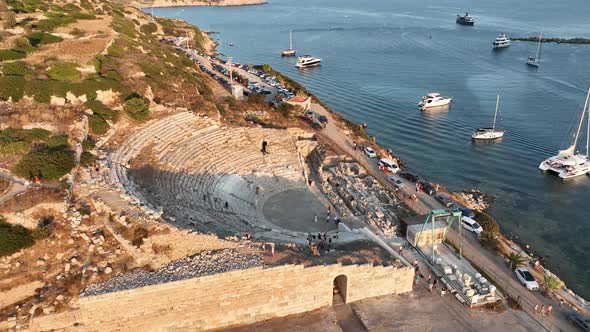 Knidos Ancient Amphitheater And Aegean Sea