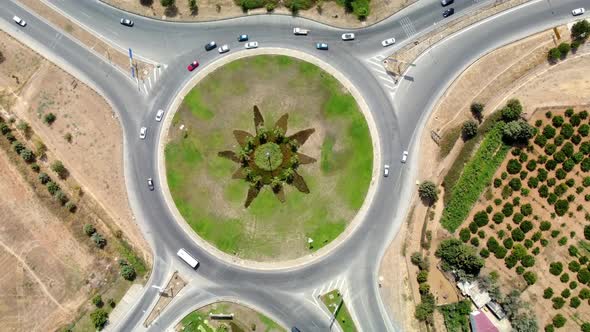 Aerial View of Highway in City