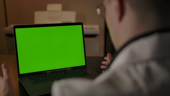 Male Employee Making Video Call at Home