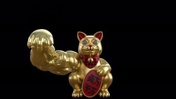 A LUCKY CAT WITH MUSCLE ARM 