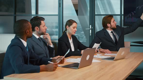 Analyst business team working in a meeting