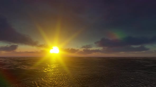 Sunrise at sea