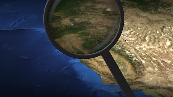 Magnifying Glass Finds San Francisco City on the Map