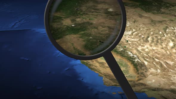 Magnifying Glass Finds San Francisco City on the Map alt