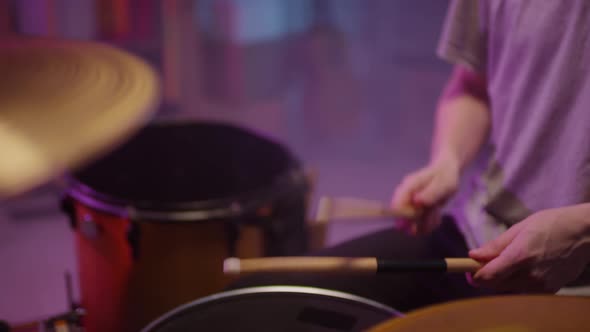 Drummer Catching Rhythm And Tempo