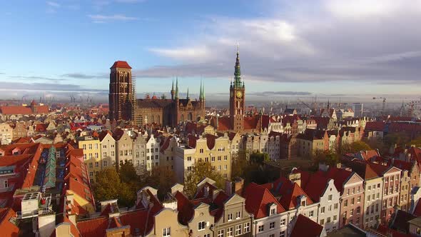 The old town of Gdansk, top view