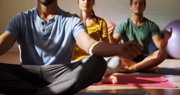 Group of people doing yoga 