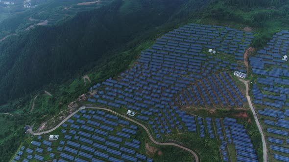 Solar power station in montain