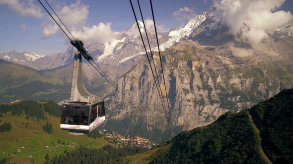 Panning shot of the Swiss alps