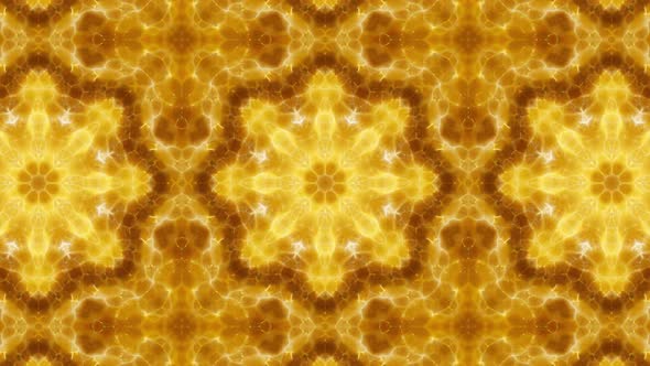 Shining and Glowing Gold Kaleidoscope Loop 4K