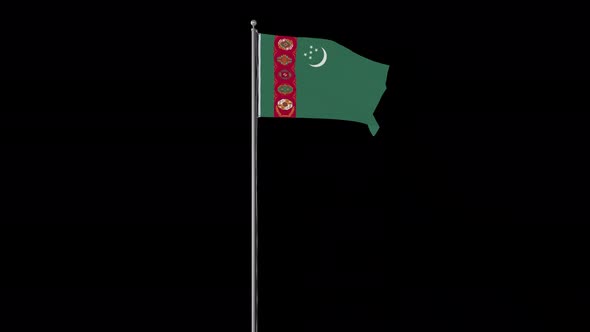 Turkmenistan Flag Pole Loops With Alpha