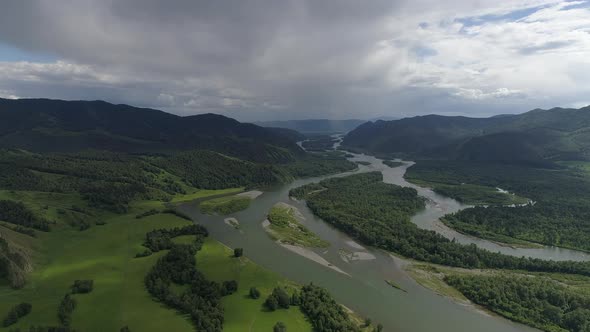 Siberian River Aerial View