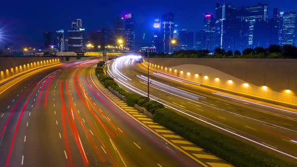 Evening Traffic on Multi-Lane Highway