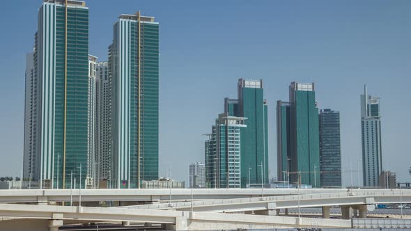 Modern Buildings in Abu Dhabi Skyline Timelapse with Operpath