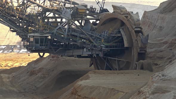 Bucket-wheel Excavator in Open-cast Mining Pit in Germany