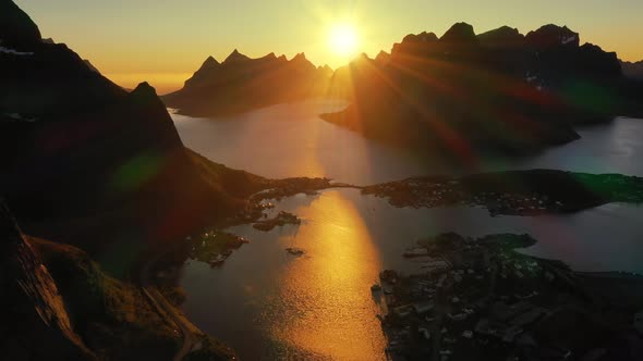 Evening Sunset Lofoten Islands Norway