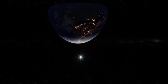 VR 360 Earth and Sun From Space