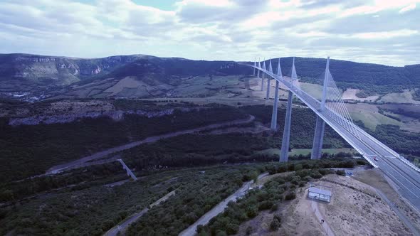 Aerial Shot Europe Biggest Bridge.