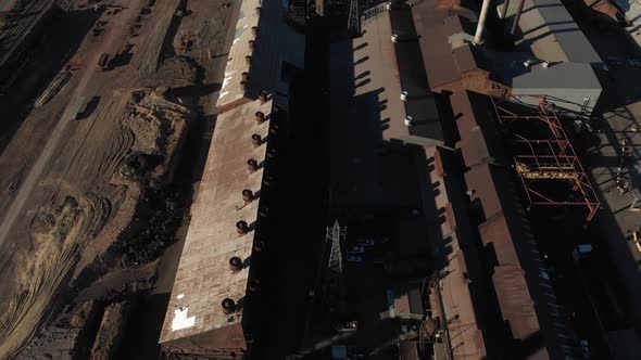 Rooftop of old rusty steel mill before demolition in Pueblo, Colorado, USA