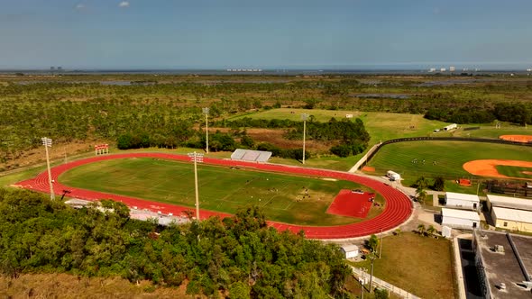 Aerial Footage Port St Lucie High School Home Of The Jaguars 4k 60fps