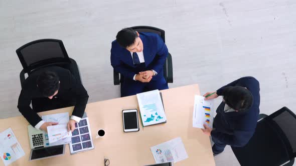 Business People Group Meeting Shot From Top View