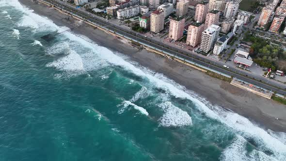 Mahmutlar Aerial view 4 K Turkey Alanya