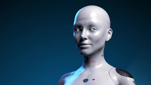 artificial intelligence portrait of a robot woman