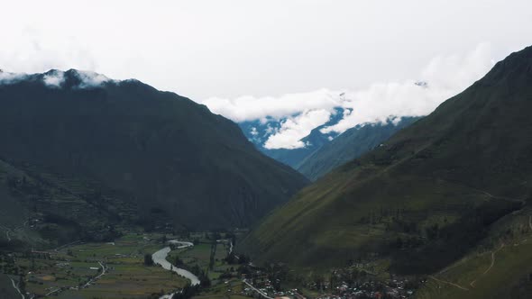 Drone footage of of Andes mountains in Peru  4K