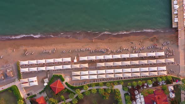 Aerial View of Sea Waves Reaching Coastline