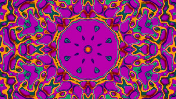 Beautiful Kaleidoscope Looping Background With Bright Colors And Depth
