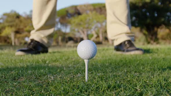 Golfer playing golf