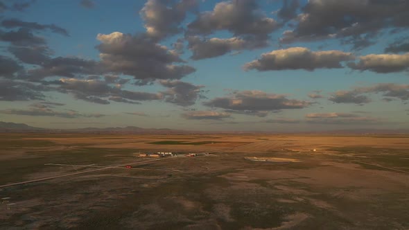 Plains And Clouds Sunset Aerial View