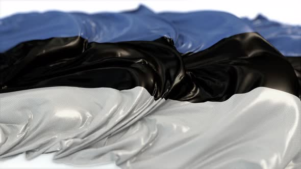 Estonia Flag On A White Chalkboard 