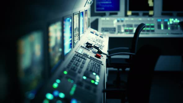 Empty Power Plant Control Room